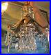 Old palm tree ceiling lamp leaf fountain Hanging Brass spelter Chandelier canopy