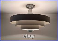 Original Kurt Versen Art Deco Saturn Ring Pendant Light Fixture Vtg Atomic Mcm