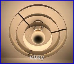 Original Kurt Versen Art Deco Saturn Ring Pendant Light Fixture Vtg Atomic Mcm