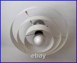 Original Kurt Versen Art Deco Saturn Ring Pendant Light Fixture Vtg Atomic Mcm