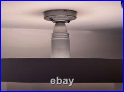 Original Kurt Versen Art Deco Saturn Ring Pendant Light Fixture Vtg Atomic Mcm