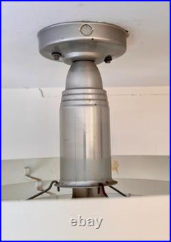 Original Kurt Versen Art Deco Saturn Ring Pendant Light Fixture Vtg Atomic Mcm