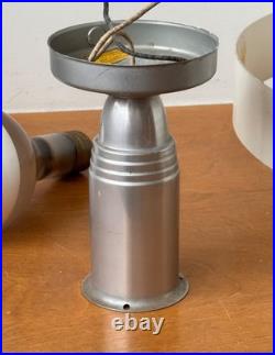 Original Kurt Versen Art Deco Saturn Ring Pendant Light Fixture Vtg Atomic Mcm