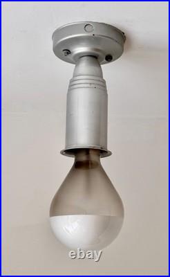 Original Kurt Versen Art Deco Saturn Ring Pendant Light Fixture Vtg Atomic Mcm