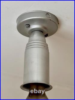 Original Kurt Versen Art Deco Saturn Ring Pendant Light Fixture Vtg Atomic Mcm