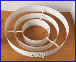 Original Kurt Versen Art Deco Saturn Ring Pendant Light Fixture Vtg Atomic Mcm