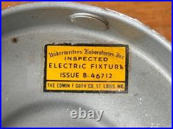 Original Kurt Versen Art Deco Saturn Ring Pendant Light Fixture Vtg Atomic Mcm