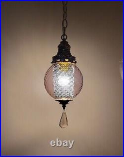 PURPLE Vintage AMETHYST Vintage Glass Hanging Light Swag Lamp Globe