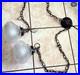 Pair Clear Glass 2-Light Hanging Swag Lamps with Black Chain & Cord, Indoor