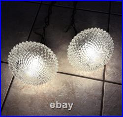 Pair Clear Glass 2-Light Hanging Swag Lamps with Black Chain & Cord, Indoor