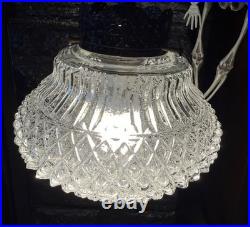 Pair Clear Glass 2-Light Hanging Swag Lamps with Black Chain & Cord, Indoor