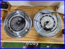 Pair Vintage Pontiac Hubcap Hanging Pendant Lights Upcycled Man Cave Swag Lamp
