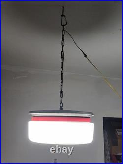 Pair Vintage Pontiac Hubcap Hanging Pendant Lights Upcycled Man Cave Swag Lamp