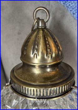 Pair of Vintage Swag Lamps MCM Hanging Pineapple Pendent Hollywood Regency