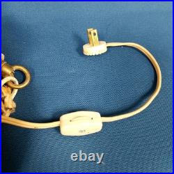 Pair of Vtg 1960s MCM Hanging Glass Globe Wired Swag Light Fixtures UNTESTED