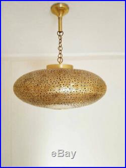 Pendant Light Brass Antique Vintage Moroccan lamp Copper Handmade Engraved ball