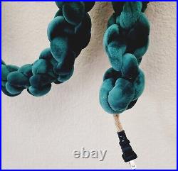 Pendant Macrame Rope Velvet Green Vintage Style Handmade Hanging Light 16ft NEW