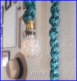 Pendant Macrame Rope Velvet Green Vintage Style Handmade Hanging Light 16ft NEW