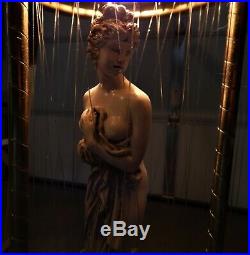Perfect 1970's Vintage CREATORS INC Hanging Rain Mineral Oil Lamp Greek Goddess