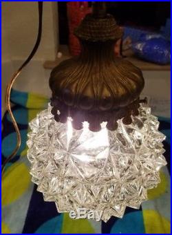 Pineapple glass swag lamp round vintage mid century hanging pendant light