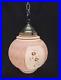 Pink Quilted Floral Hanging Swag Lamp Light early 1900's