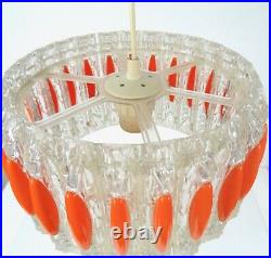 Plastic Fantastic 70s MID Century Modern Vintage Orange Ceiling Hanging Lamp