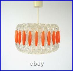 Plastic Fantastic 70s MID Century Modern Vintage Orange Ceiling Hanging Lamp