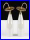 Pr of Vintage MCM Iridescent Opaline Cased Glass Pendant Lights Project Pieces