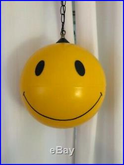 RARE Emoji Vintage Retro 60's Smiley Face Hanging Lamp
