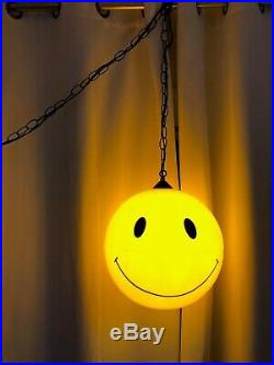 RARE Emoji Vintage Retro 60's Smiley Face Hanging Lamp