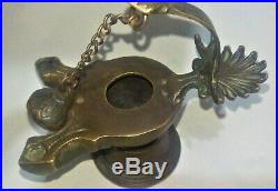 RARE, Vintage Hanging Oil Burner Lamp, Bronze Antique, TABLE OR Hanging