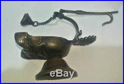 RARE, Vintage Hanging Oil Burner Lamp, Bronze Antique, TABLE OR Hanging