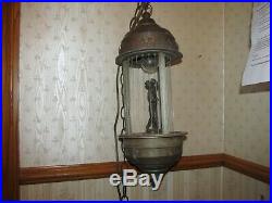 RARE Vintage Hanging l970's Mineral Oil Rain Motion Lamp Partially Nude Goddess