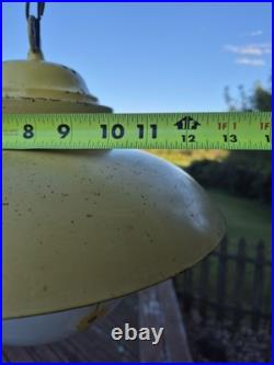 RARE Vintage Retro Shabby Chic Metal/Daisy Glass Globe Swag Pendant Light-COOL