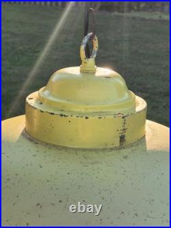 RARE Vintage Retro Shabby Chic Metal/Daisy Glass Globe Swag Pendant Light-COOL