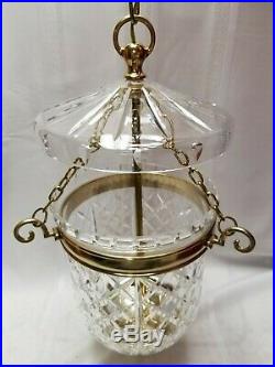 RARE Vintage Waterford Crystal Bell Jar Hanging Light Lantern Fixture Lamp