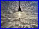 RESTORED Vtg MCM Mid Mod Pendant Swag Hall Light 1950s 1960s Clear Crackle Glass