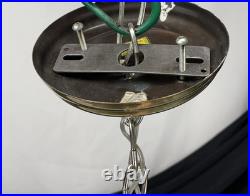RESTORED Vtg MCM Mid Mod Pendant Swag Hall Light 1950s 1960s Clear Crackle Glass