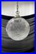 REWIRED Antique Vtg Art Deco Pendant Light Lamp Ribbed Cut Glass Ball Mid Mod