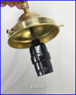 REWIRED Vtg MCM Retro Boho Amber Glass Hanging Pendant Swag Light Lamp 60s 1970s