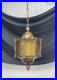 REWIRED Vtg Pendant Swag Hall Light 1950s 1960s 1970s Amber Gold Glass Lantern