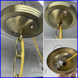 REWIRED Vtg Pendant Swag Hall Light 1950s 1960s 1970s Amber Gold Glass Lantern