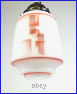 Rare German Bauhaus Suprematism Glass Hanging Ceiling Lamp 1925 Art Deco Cubist