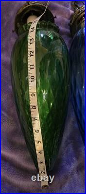 Rare Hollywood Regency Mcm Vitnage Glass Tier Hanging Lamp