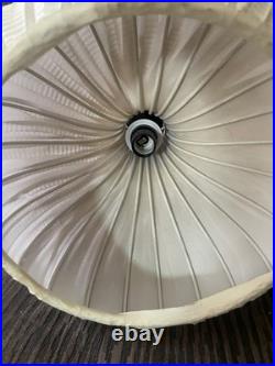Rare MCM Vintage white Spun Ribbon Pendant Light Onion Shape Ready-to-Hang