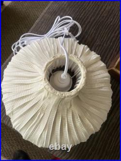Rare MCM Vintage white Spun Ribbon Pendant Light Onion Shape Ready-to-Hang
