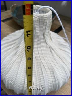 Rare MCM Vintage white Spun Ribbon Pendant Light Onion Shape Ready-to-Hang