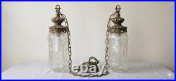 Rare Pair of Vintage Virden Lighting Swag Pendant Lamps -Hollywood Regency / MCM