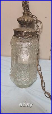 Rare Pair of Vintage Virden Lighting Swag Pendant Lamps -Hollywood Regency / MCM