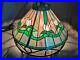 Rare Vintage Large Tiffany Style 22 Hanging Swag Lamp With Gorgeous Colors